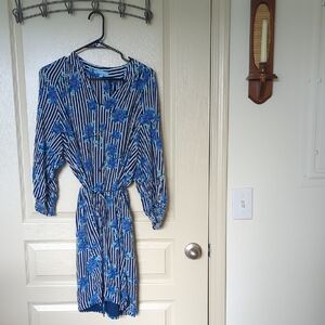 Draper James Blue and White Floral Dress